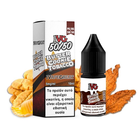 Υγρο Αναπληρωσης IVG Butter Cookie Tobacco 10ml